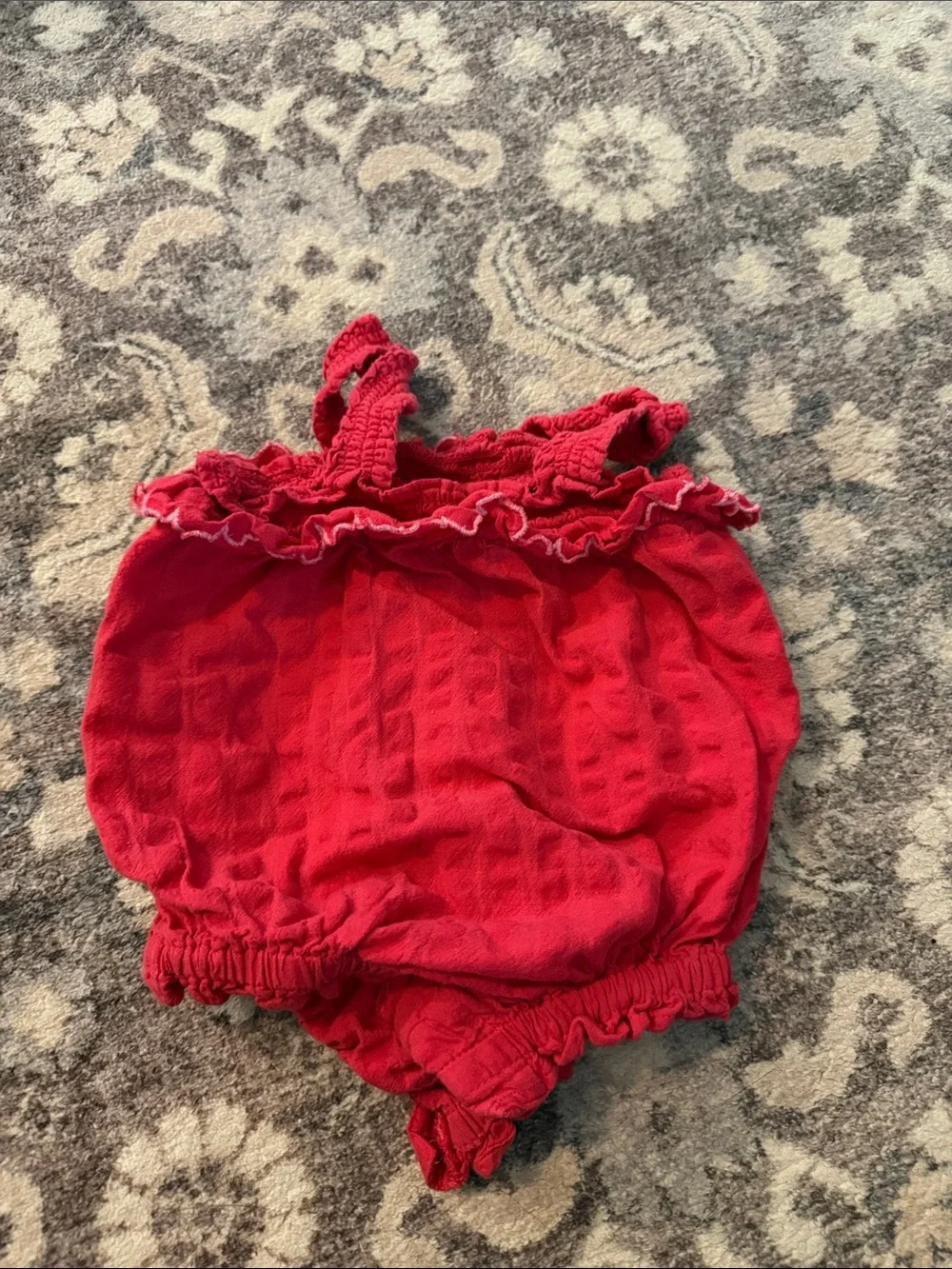 Old Navy Red Ruffle Baby One-Piece Romper